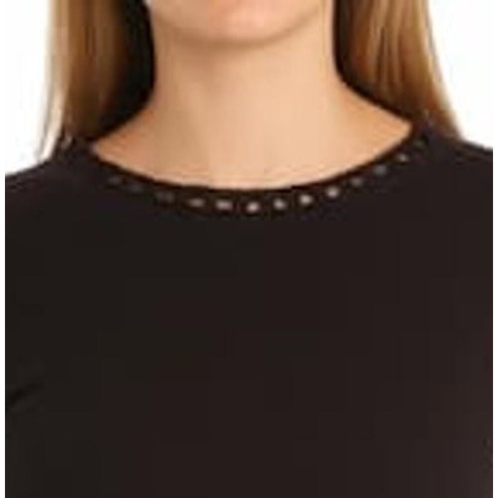 Villager Sweater Womens Petite Medium Black Long Sleeves Classic Versatile